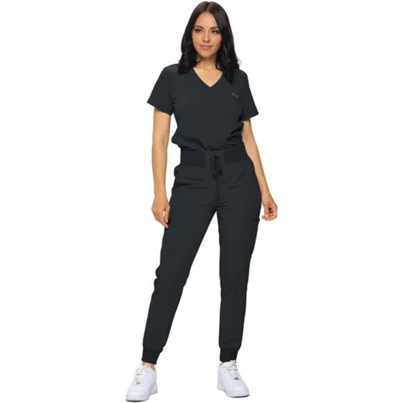 MONARCH UNIFORMS Stretchy Scrubs Women's Jogger Scrub Set In Regular and Petite - Picture 1 of 14